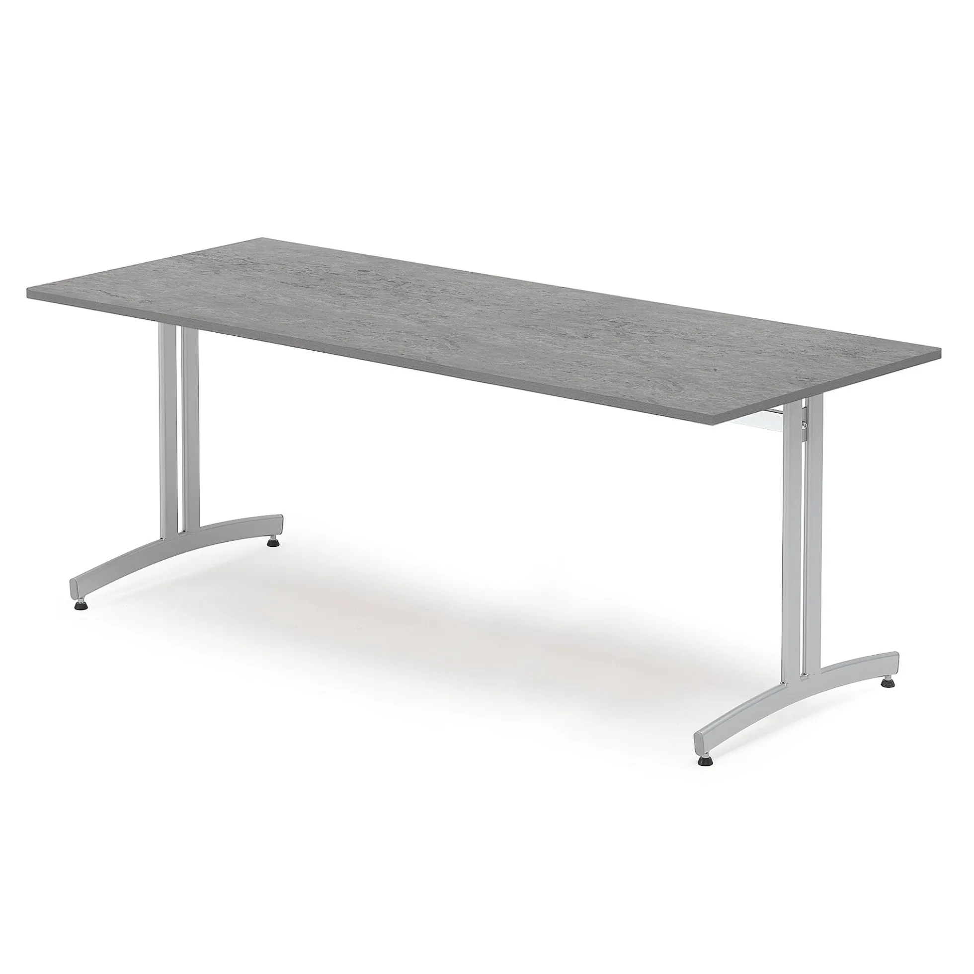 Pöytä 1800x700x720 mm, tummanharmaa linoleumi, alumiininharmaa