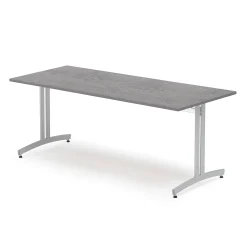 Pöytä 1800x800x720 mm, tummanharmaa linoleumi, alumiininharmaa