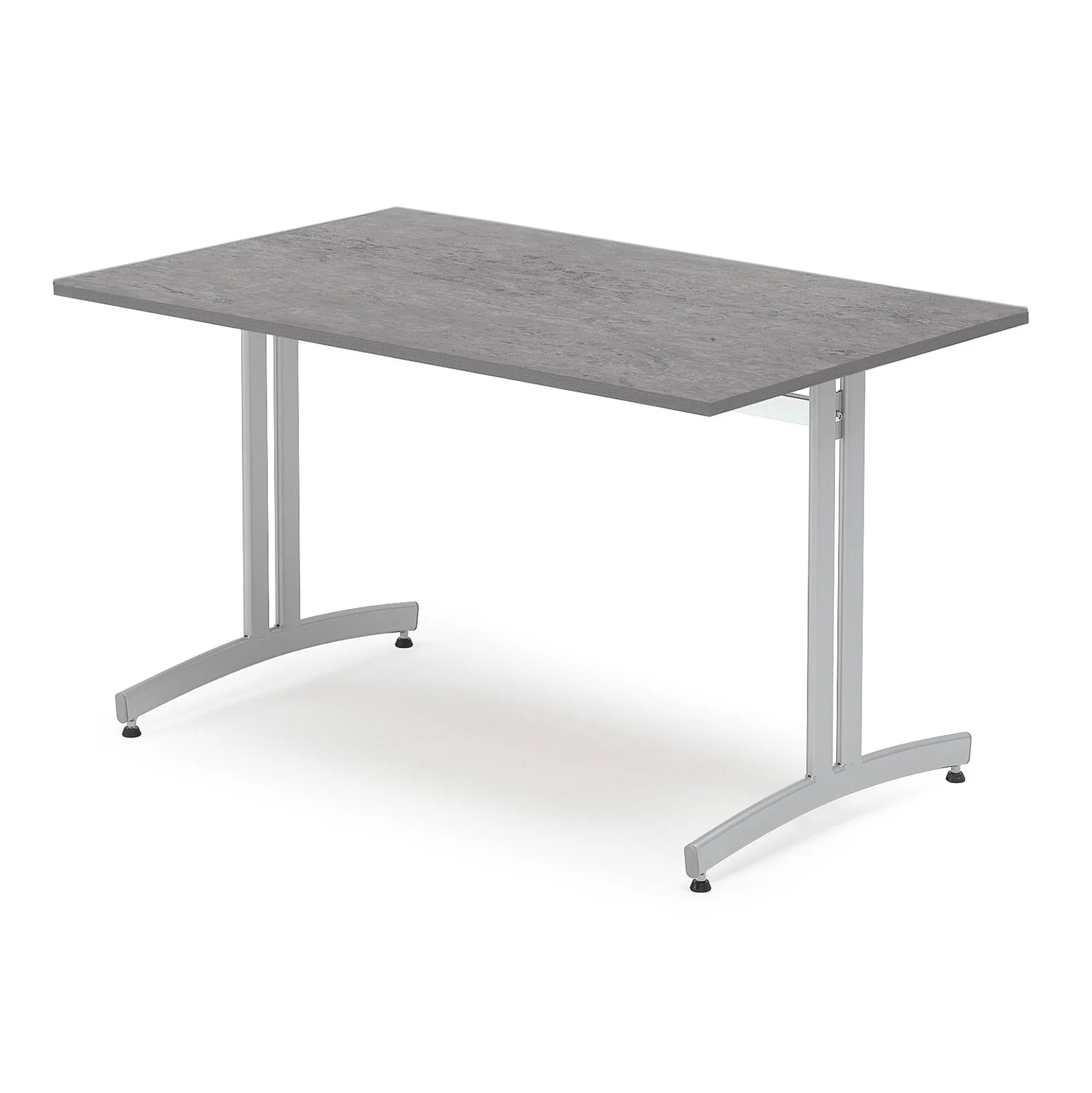 Pöytä 1200x800x720 mm, tummanharmaa linoleumi, alumiininharmaa