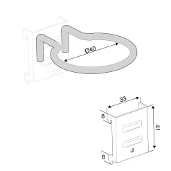 Rengaskoukku Ø40 mm, 5 kpl