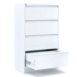 Riippukansiokaappi INDEX A4, 4 laatikkoa, 800x425x1320 mm, valkoinen