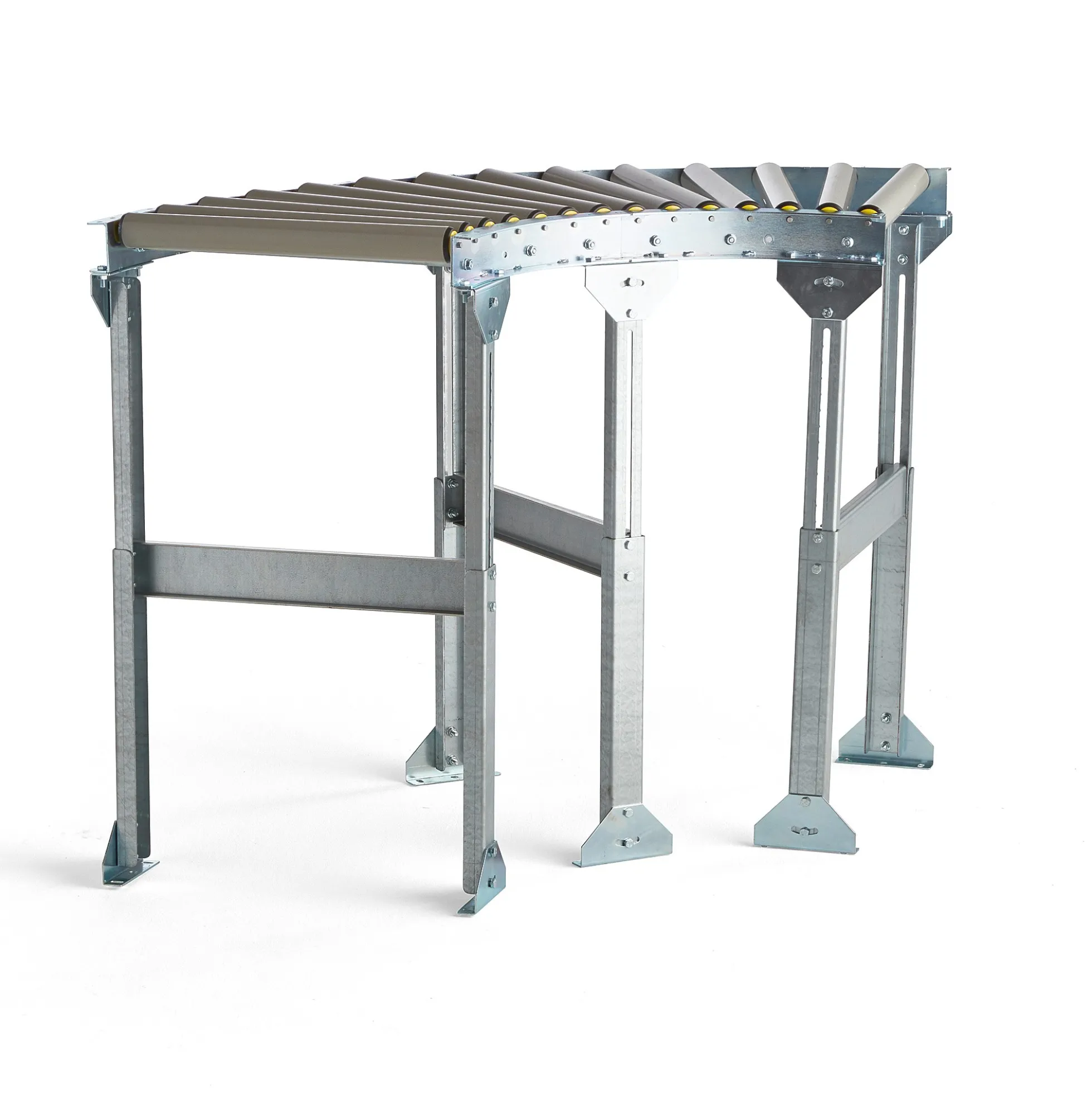 Rullarata LINE 90-asteen kulma, PVC-rullat, 930x400 mm