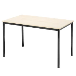 Ruokapöytä JAMIE 1200x800 mm, koivulaminaatti, musta