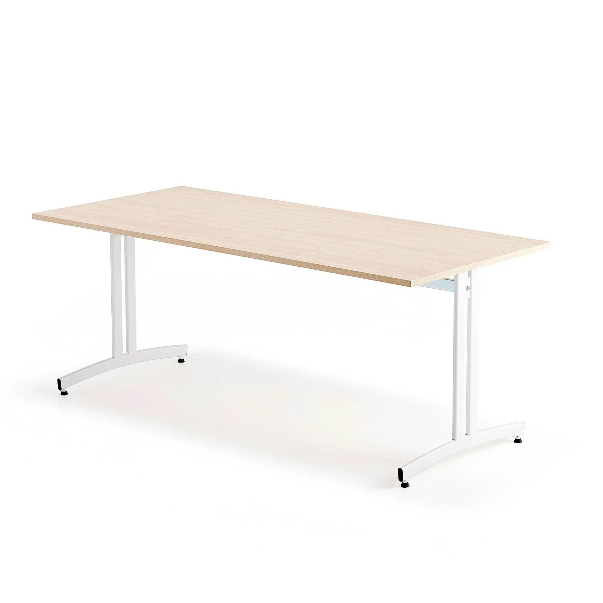 Ruokapöytä SANNA 1800x800x720 mm, valkoinen/koivu