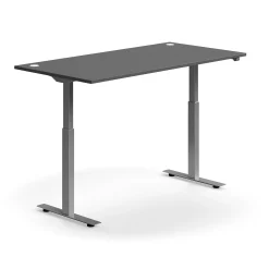 Sähköpöytä FLEXUS Suora pöytälevy, 1600x800 mm, hopeanharmaa jalusta, harmaa