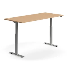 Sähköpöytä FLEXUS Suora pöytälevy, 1800x800 mm, hopeanharmaa jalusta, pyökki