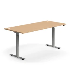 Sähköpöytä FLEXUS Suora pöytälevy, 1800x800 mm, hopeanharmaa jalusta, pyökki
