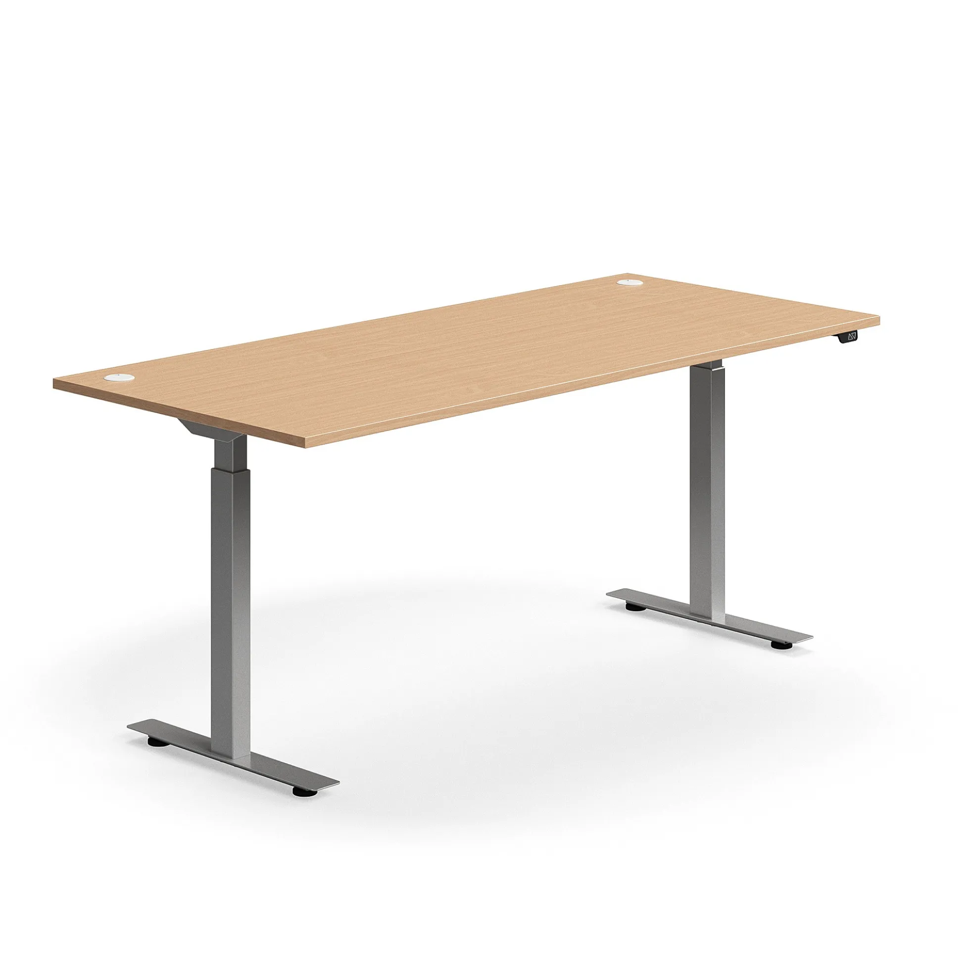 Sähköpöytä FLEXUS Suora pöytälevy, 1800x800 mm, hopeanharmaa jalusta, pyökki