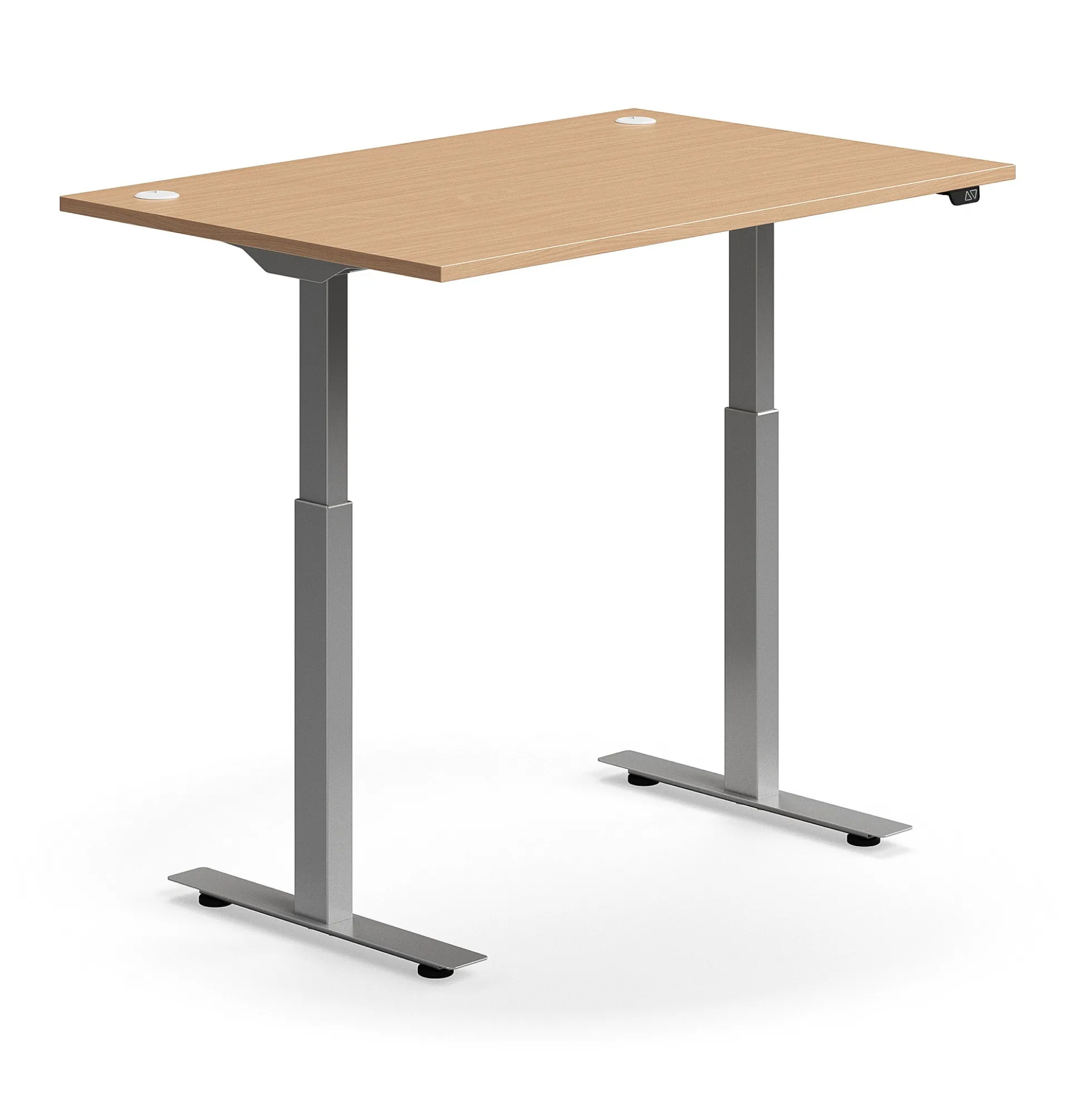 Sähköpöytä FLEXUS Suora pöytälevy, 1200x800 mm, hopeanharmaa jalusta, pyökki