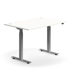Sähköpöytä FLEXUS Suora pöytälevy, 1200x800 mm, hopeanharmaa jalusta, valkoinen