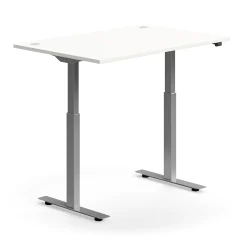 Sähköpöytä FLEXUS Suora pöytälevy, 1200x800 mm, hopeanharmaa jalusta, valkoinen