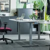 Sähköpöytä FLEXUS Suora pöytälevy, 1600x800 mm, hopeanharmaa jalusta, valkoinen