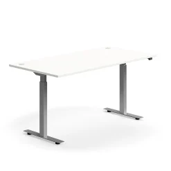 Sähköpöytä FLEXUS Suora pöytälevy, 1600x800 mm, hopeanharmaa jalusta, valkoinen