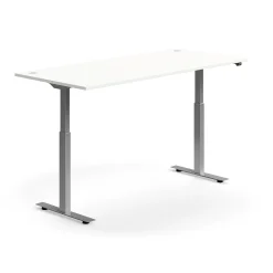 Sähköpöytä FLEXUS Suora pöytälevy, 1800x800 mm, hopeanharmaa jalusta, valkoinen