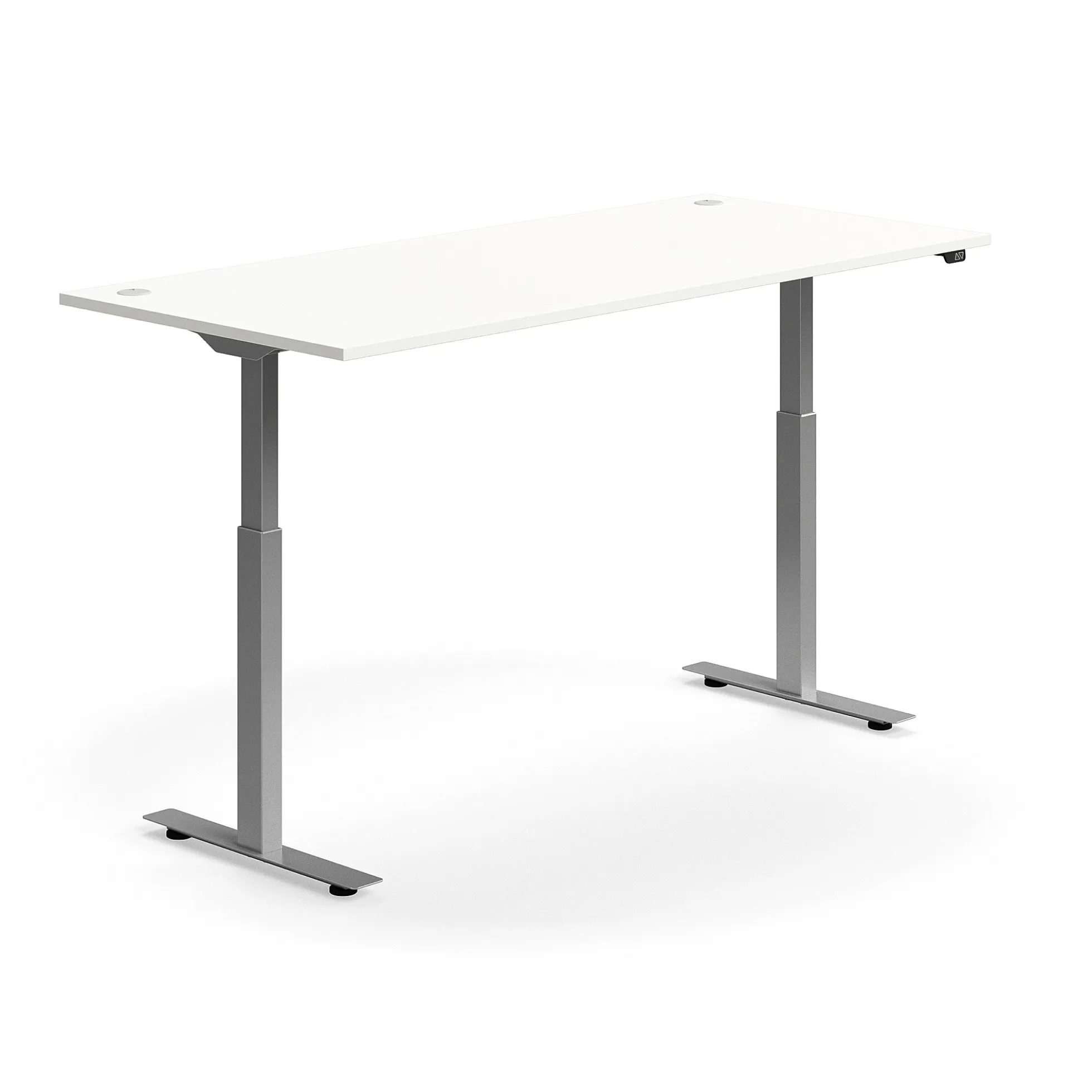 Sähköpöytä FLEXUS Suora pöytälevy, 1800x800 mm, hopeanharmaa jalusta, valkoinen