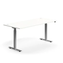 Sähköpöytä FLEXUS Suora pöytälevy, 1800x800 mm, hopeanharmaa jalusta, valkoinen