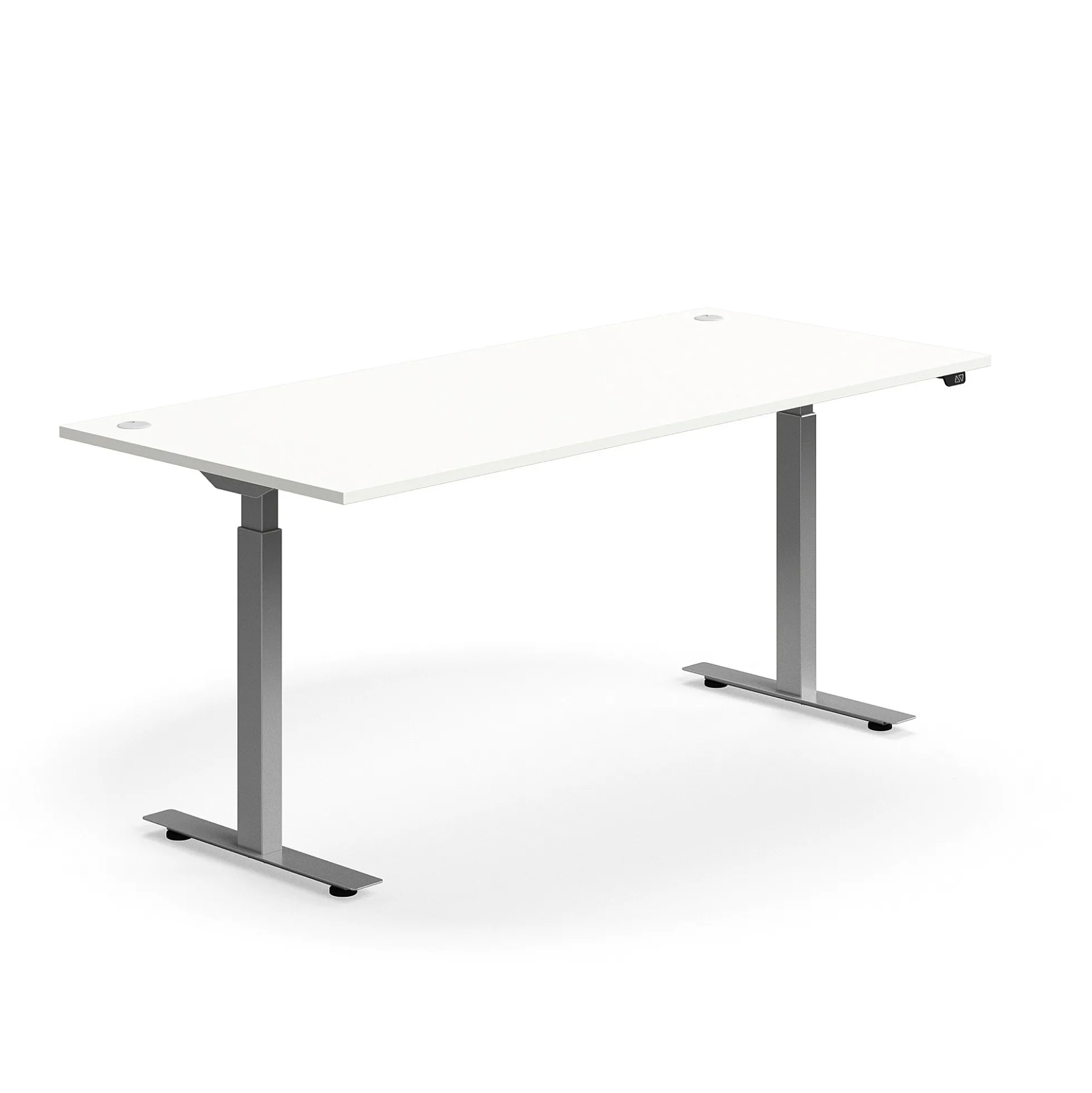 Sähköpöytä FLEXUS Suora pöytälevy, 1800x800 mm, hopeanharmaa jalusta, valkoinen