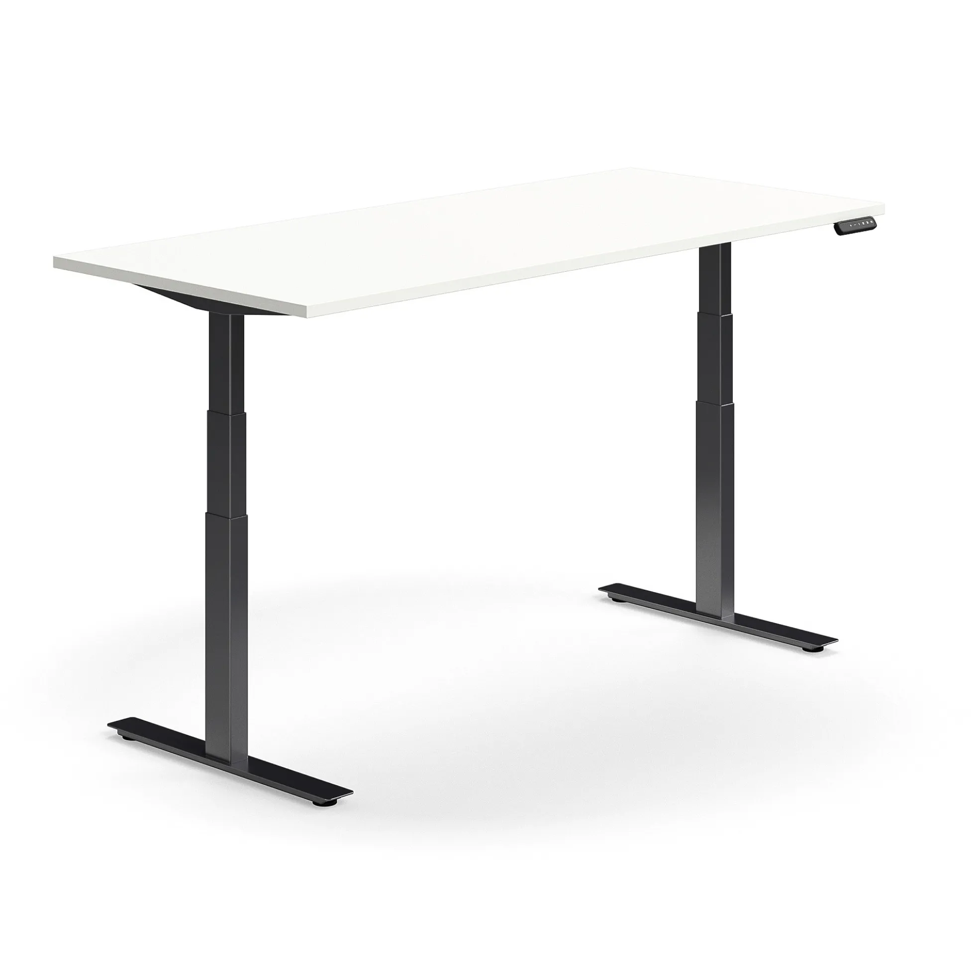 Sähköpöytä QBUS Suora pöytälevy, 1800x800 mm, musta jalusta, valkoinen