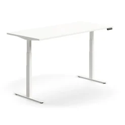 Sähköpöytä QBUS Suora pöytälevy, 1800x800 mm, valkoinen jalusta, valkoinen