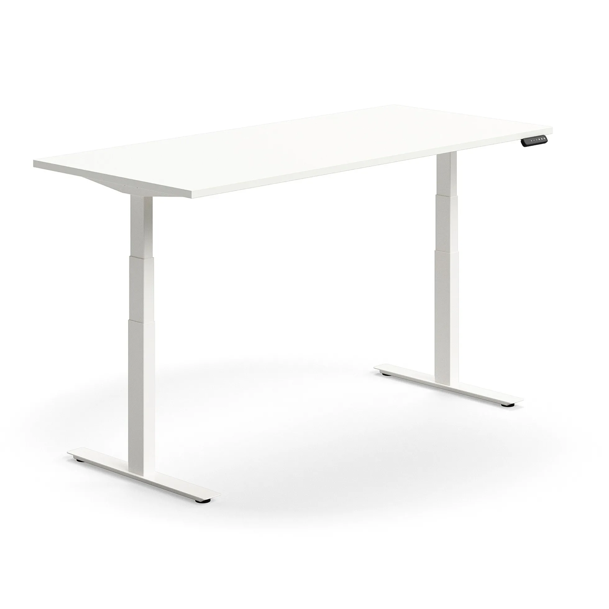 Sähköpöytä QBUS Suora pöytälevy, 1800x800 mm, valkoinen jalusta, valkoinen