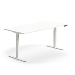 Sähköpöytä QBUS Suora pöytälevy, 1800x800 mm, valkoinen jalusta, valkoinen