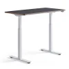Sähköpöytä 120x60 NOVUS 1200x600 mm, valkoinen jalusta, musta työtaso
