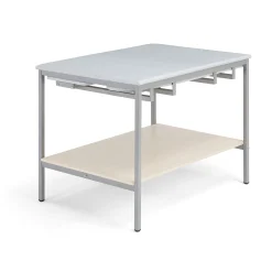 Silityspöytä 1200x900x850 mm, koivu, hopeanharmaa