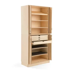 Säilytyskaappi käsityöluokkaan 2100x1000x450 mm, 4 hyllytasoa, koivu
