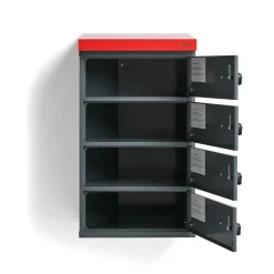 Säilytyskaappi sähköpöyrän akuille VOLT 4 lokeroa, seinämalli, 913x514x455 mm, tummanharmaa