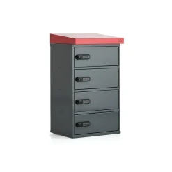 Säilytyskaappi sähköpöyrän akuille VOLT 4 lokeroa, seinämalli, 913x514x455 mm, tummanharmaa