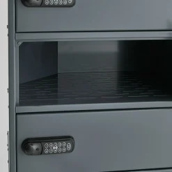 Säilytyskaappi sähköpyörän akuille VOLT 8 lokeroa, 1835x514x455 mm, tummanharmaa