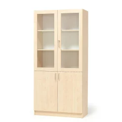 Säilytyskaappi THEO Puolipitkät lasiovet, 1000x320x2100 mm, koivu