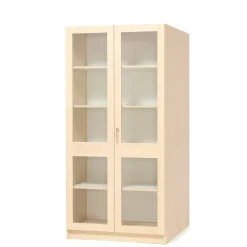 Säilytyskaappi THEO Täyspitkät lasiovet, 1000x470x2100 mm, koivu