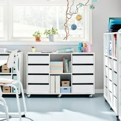 Säilytyslaatikosto CASPER 8 laatikkoa, 2 lokeroa, valkoinen