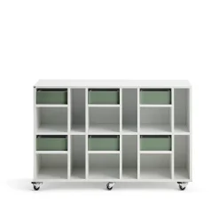 Säilytyslaatikosto CASPER 6 laatikkoa, 12 lokeroa, valkoinen, tummanvihreä
