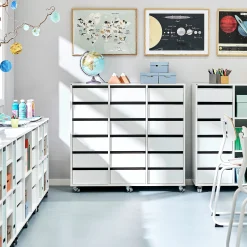 Säilytyslaatikosto CASPER 18 laatikkoa, valkoinen