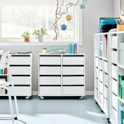 Säilytyslaatikosto CASPER 8 laatikkoa, valkoinen