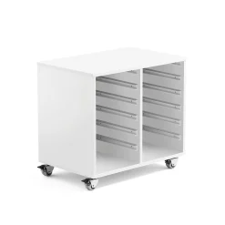 Säilytyslaatikosto muovilaatikoille IDA 680x450x635 mm, valkoinen