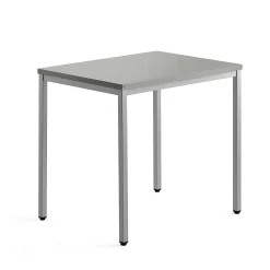 Sivupöytä QBUS 4 jalkaa, 800x600 mm, hopeanharmaa jalusta, vaaleanharmaa
