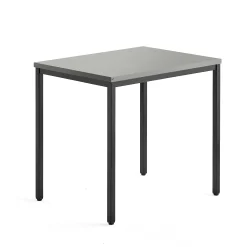 Sivupöytä QBUS 4 jalkaa, 800x600 mm, musta jalusta, vaaleanharmaa