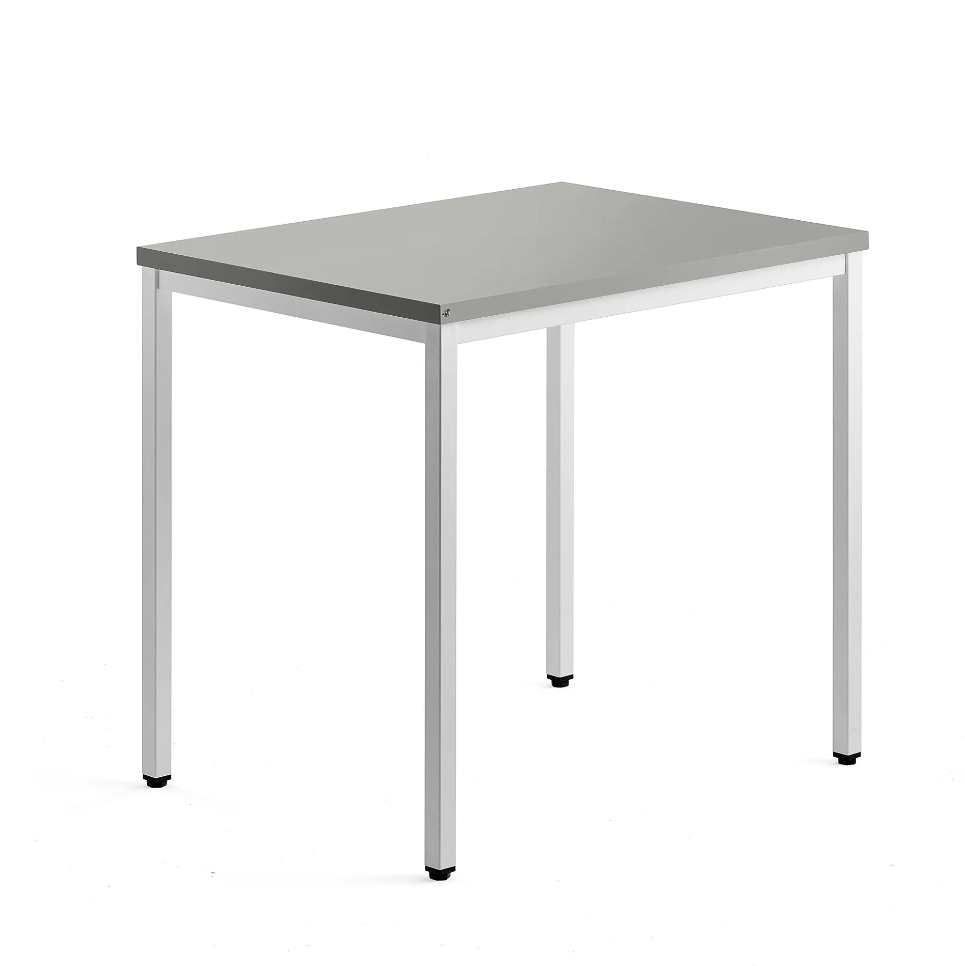 Sivupöytä QBUS 4 jalkaa, 800x600 mm, valkoinen jalusta, vaaleanharmaa