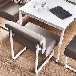 Sohva START 600 mm, keinonahka, ruskeanharmaa, valkoinen