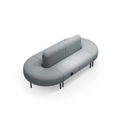 Sohva VARIETY Puoliympyrä, sisäänpäin, integroitu USB-portti, kangas Pod CS, hopeanharmaa