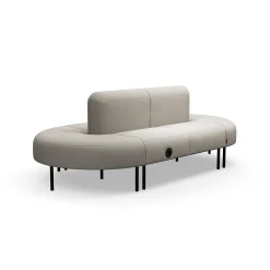 Sohva VARIETY Puoliympyrä, sisäänpäin, integroitu USB-portti, kangas Blues CSII, taupe