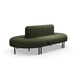 Sohva VARIETY Puoliympyrä, sisäänpäin, integroitu USB-portti, kangas Blues CSII, oliivinvihreä