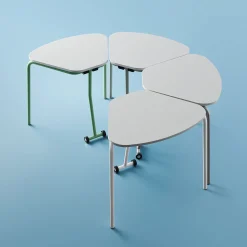 Taittopöytä HEX 740x800x620 mm, hopeanharmaa, valkoinen