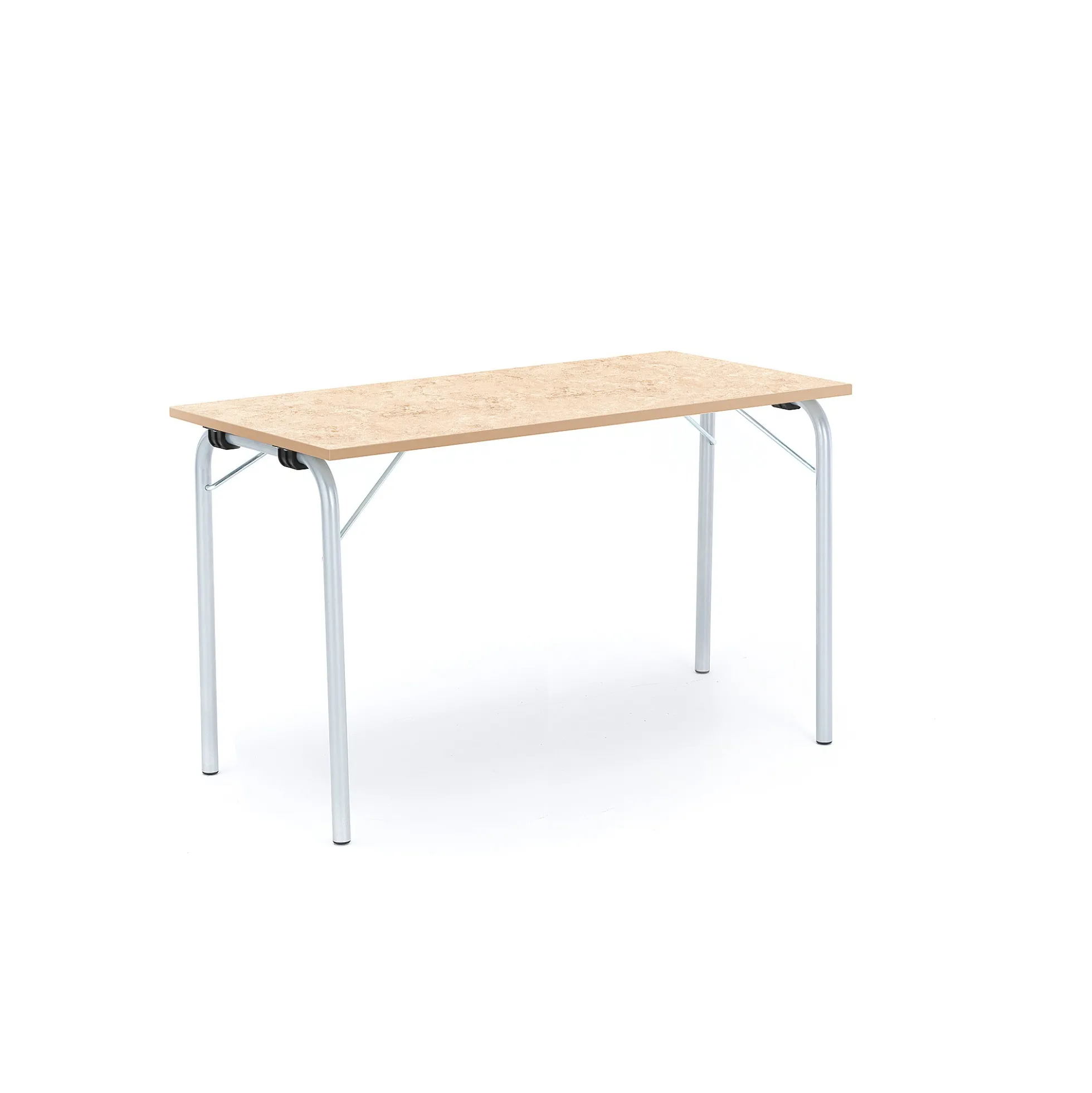 Taittopöytä NICKE 1200x500x720mm, hopeanharmaa, beige linoleumi