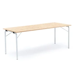 Taittopöytä NICKE 1800x700x720mm, hopeanharmaa, beige linoleumi