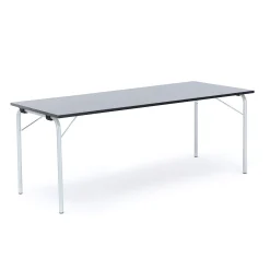 Taittopöytä NICKE 1800x700x720mm, hopeanharmaa, tummanharmaa linoleumi