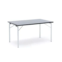 Taittopöytä NICKE 1400x800x720mm, hopeanharmaa, tummanharmaa linoleumi